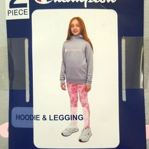 🎉Host Pick🎉Champion Pale Grey and Pink Camo  Hoodie and legging set